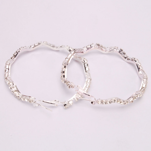 Full Rhinestone Hoop Earrings